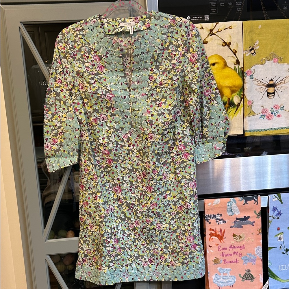 Tyler Boe Green Floral Mini Dress XS Boho